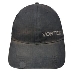 Vortex Strapback Hat Black One Size Adjustable Embroidered 6 Panel